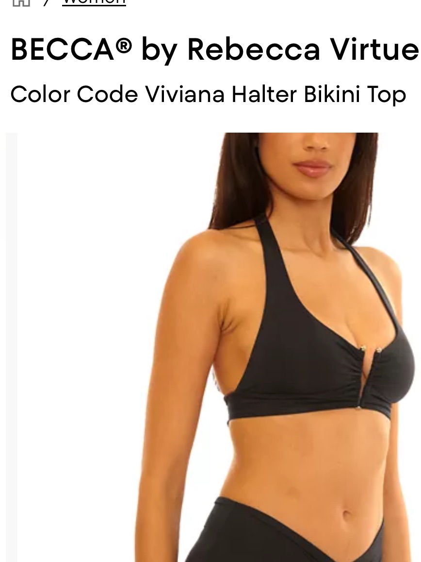 Becca Viviana Halter Bikini- Top Black